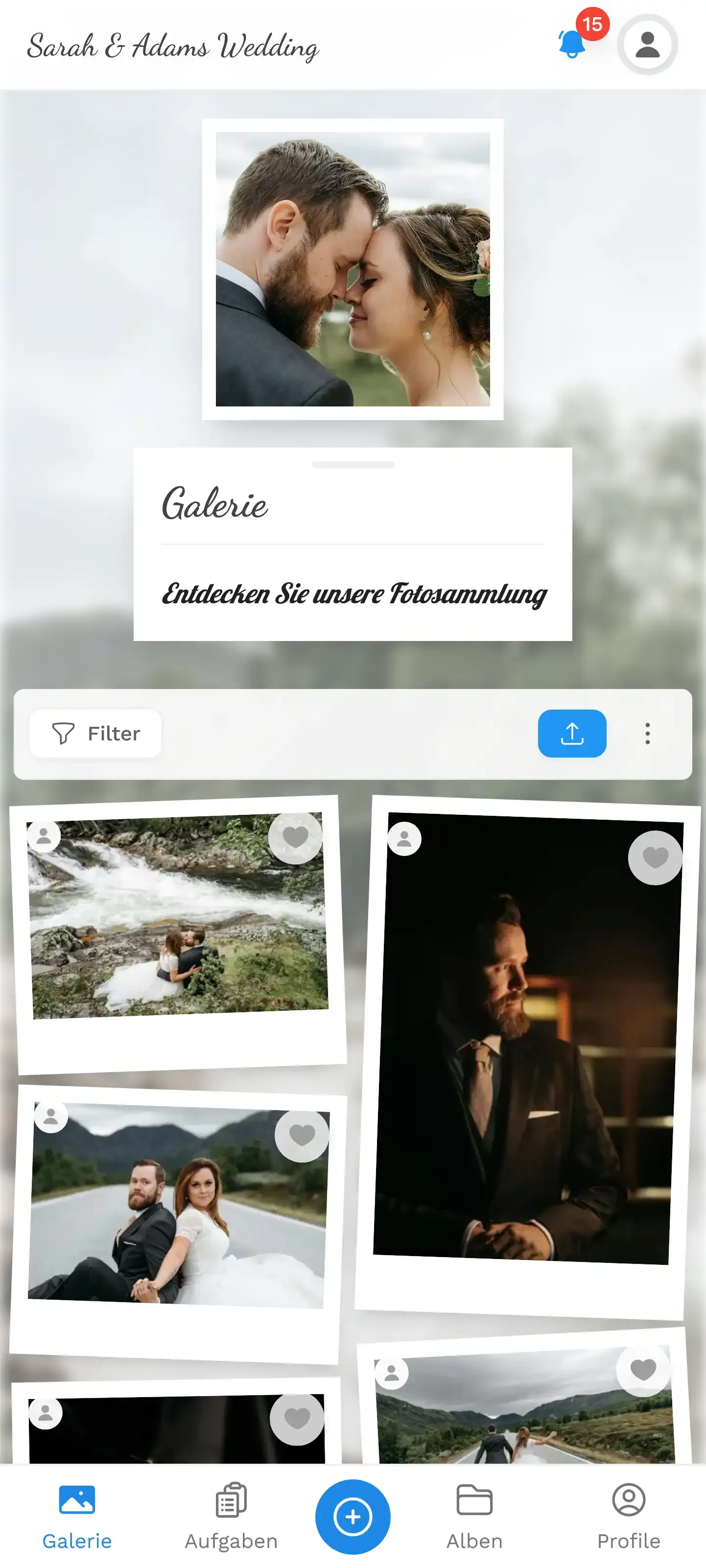 Hochzeitsgalerie auf dem Gäste-Handy