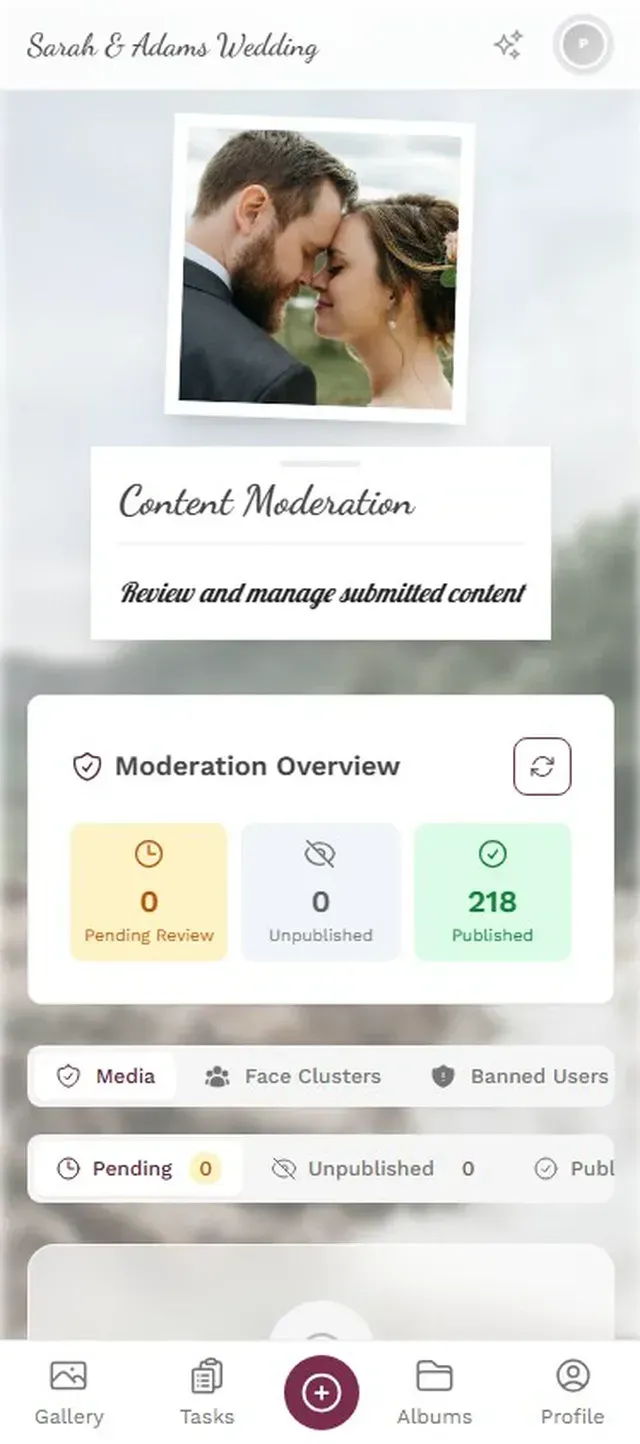 Mobile moderation interface for quick approvals