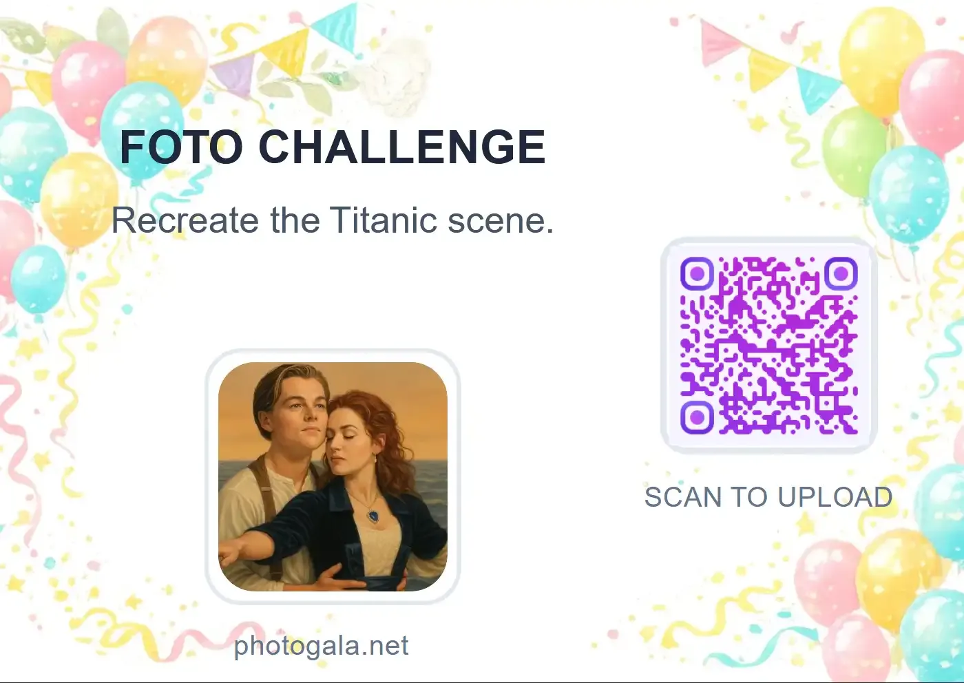 Photogala photo challenges interface on mobile