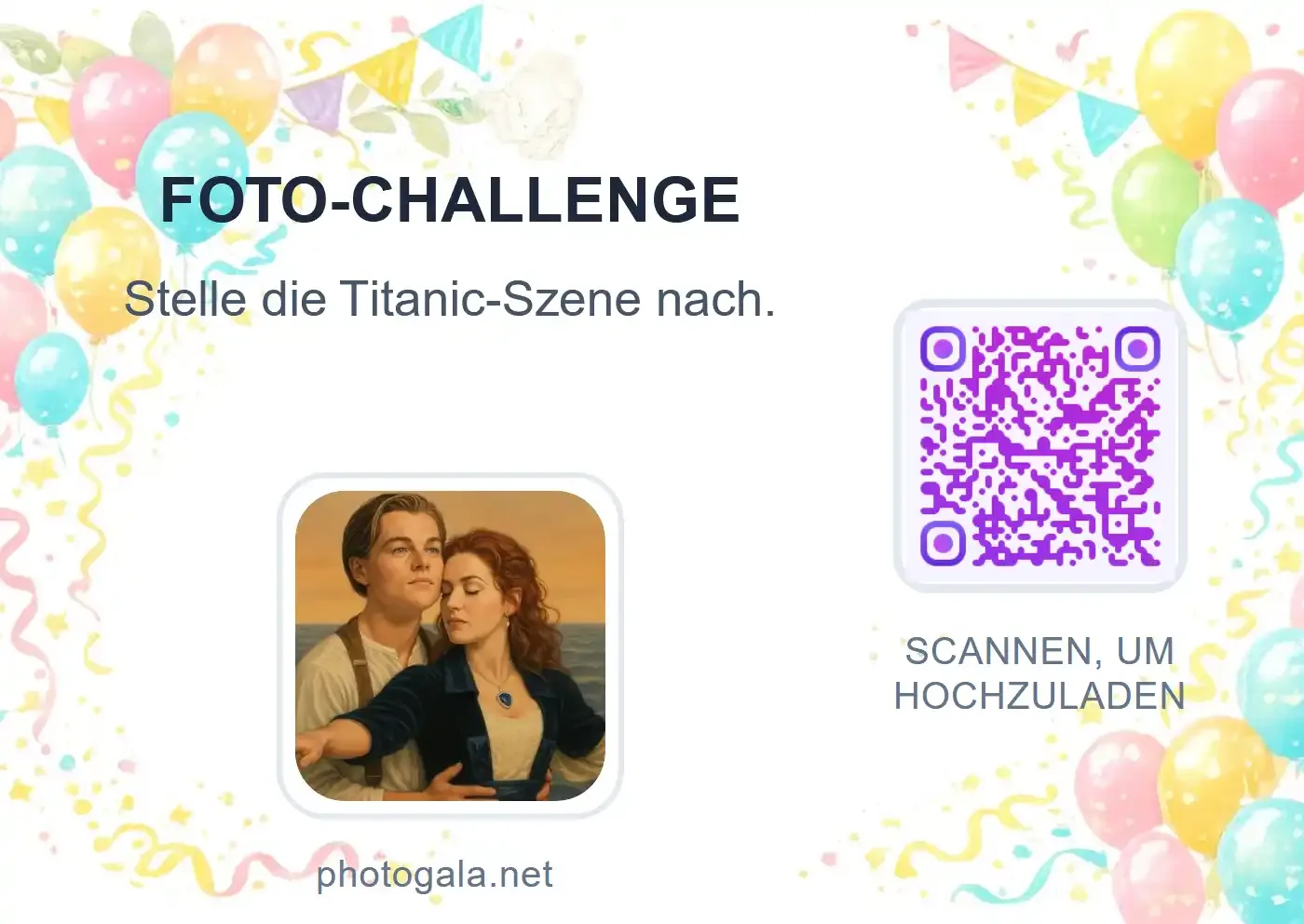 Photogala Foto-Challenges-Oberfläche auf dem Smartphone