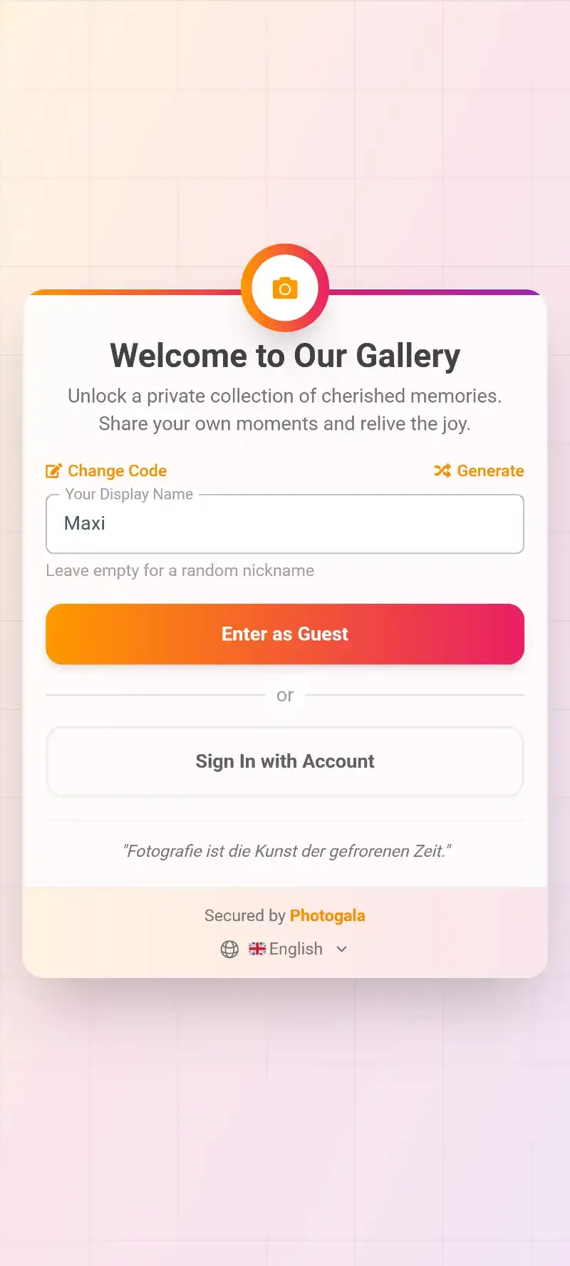 Choosing a display name before uploading