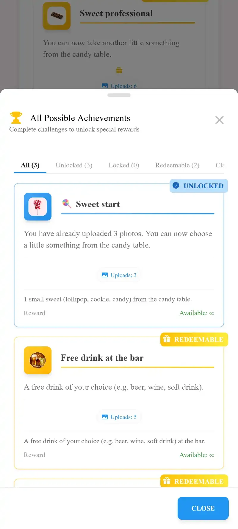 Real-world rewards interface