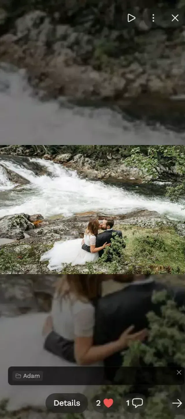 Comments and social engagement on a photo