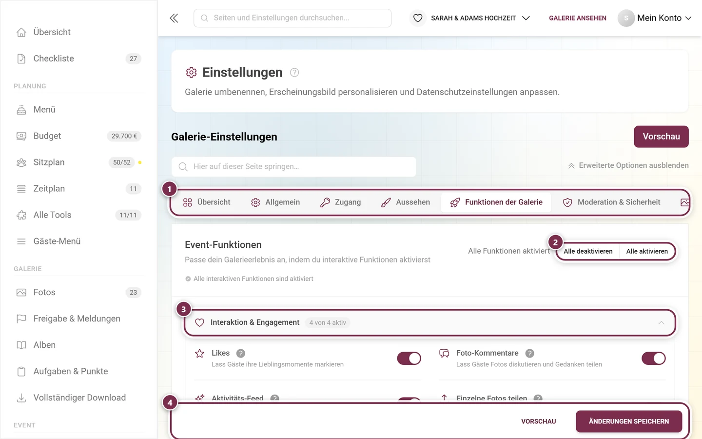 Klappbereich Mitmachen und Punkte mit Foto-Challenges, Auszeichnungen, Punktesystem und Rangliste