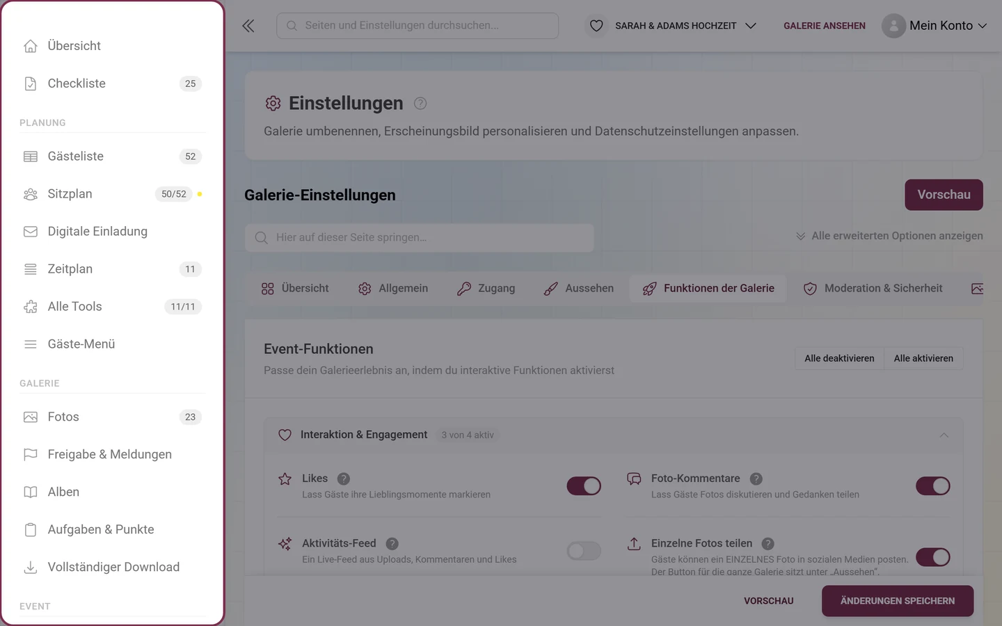 Seitenleiste mit aufgeklapptem Eintrag und seinen Unterpunkten