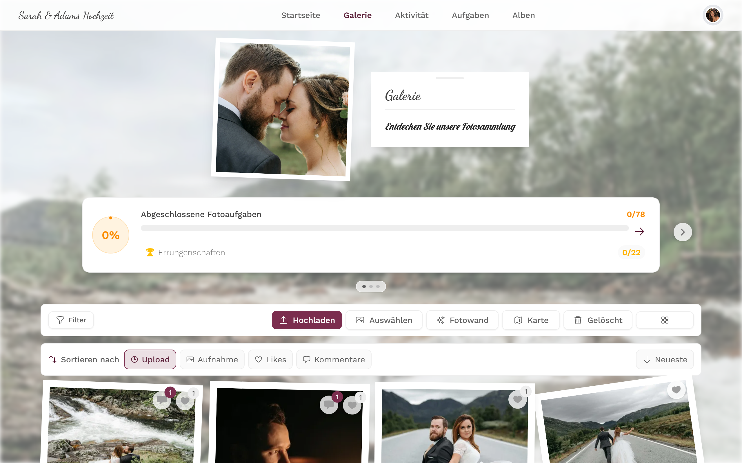 Galerie-Raster als Ziel des Uploads