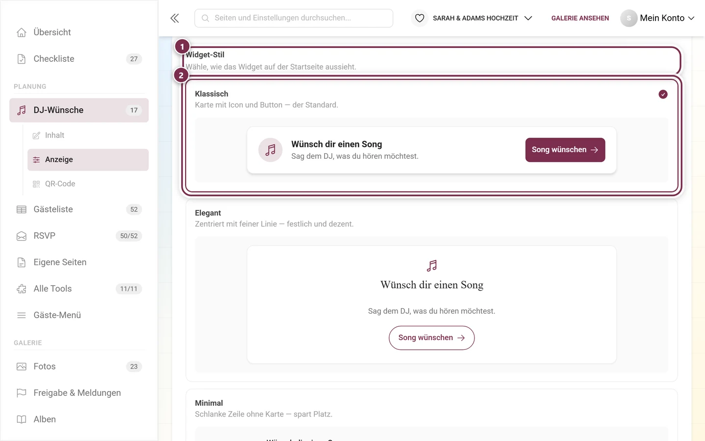 Block Widget-Stil mit hervorgehobener Überschrift und der Karte Klassisch