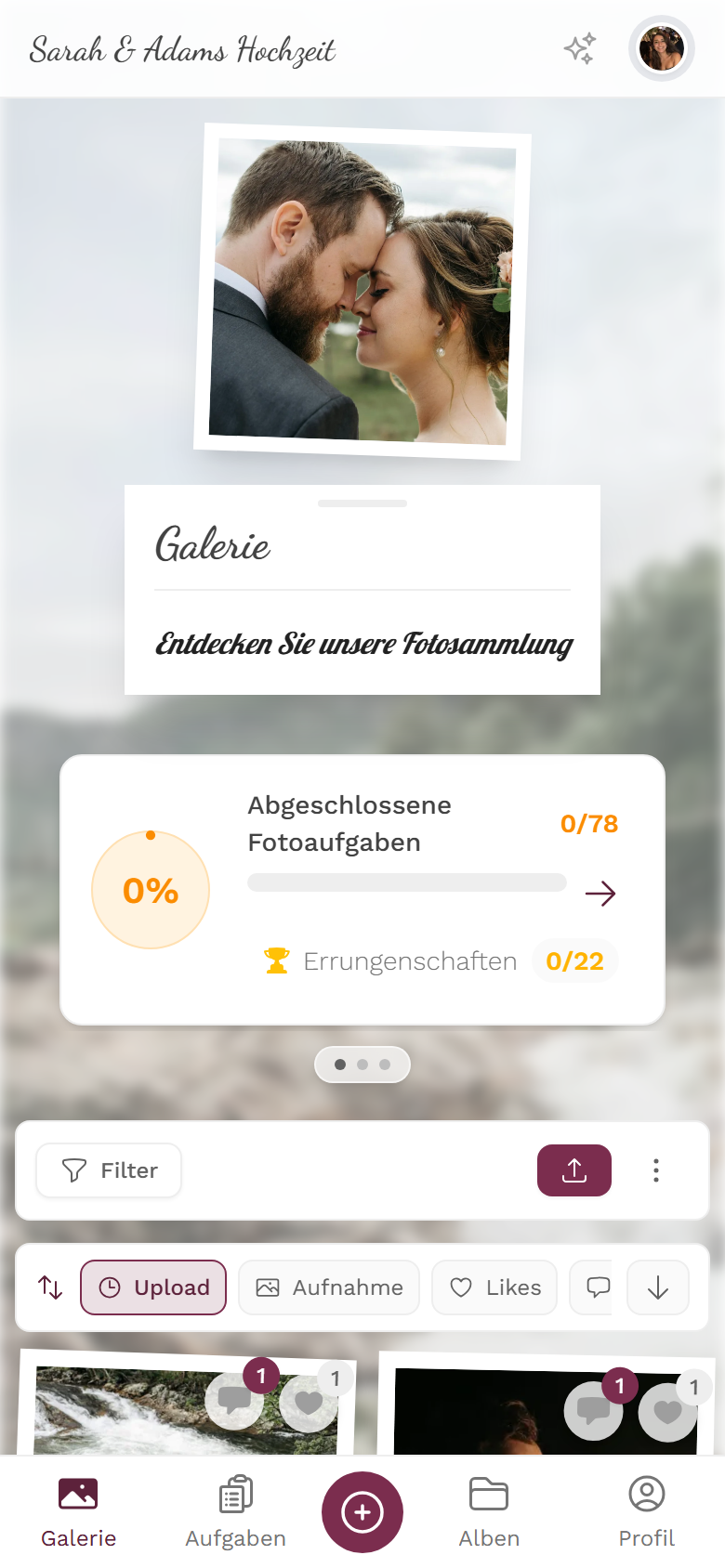 Galerie-Raster als Ziel des Uploads