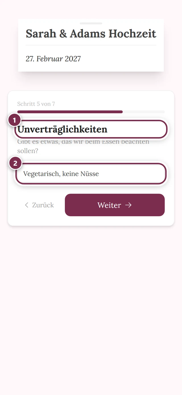 Schritt Unverträglichkeiten mit einem ausgefüllten Textfeld