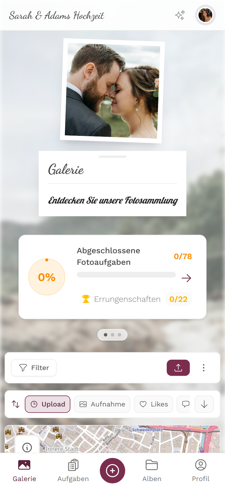 Kartenansicht mit Foto-Standorten