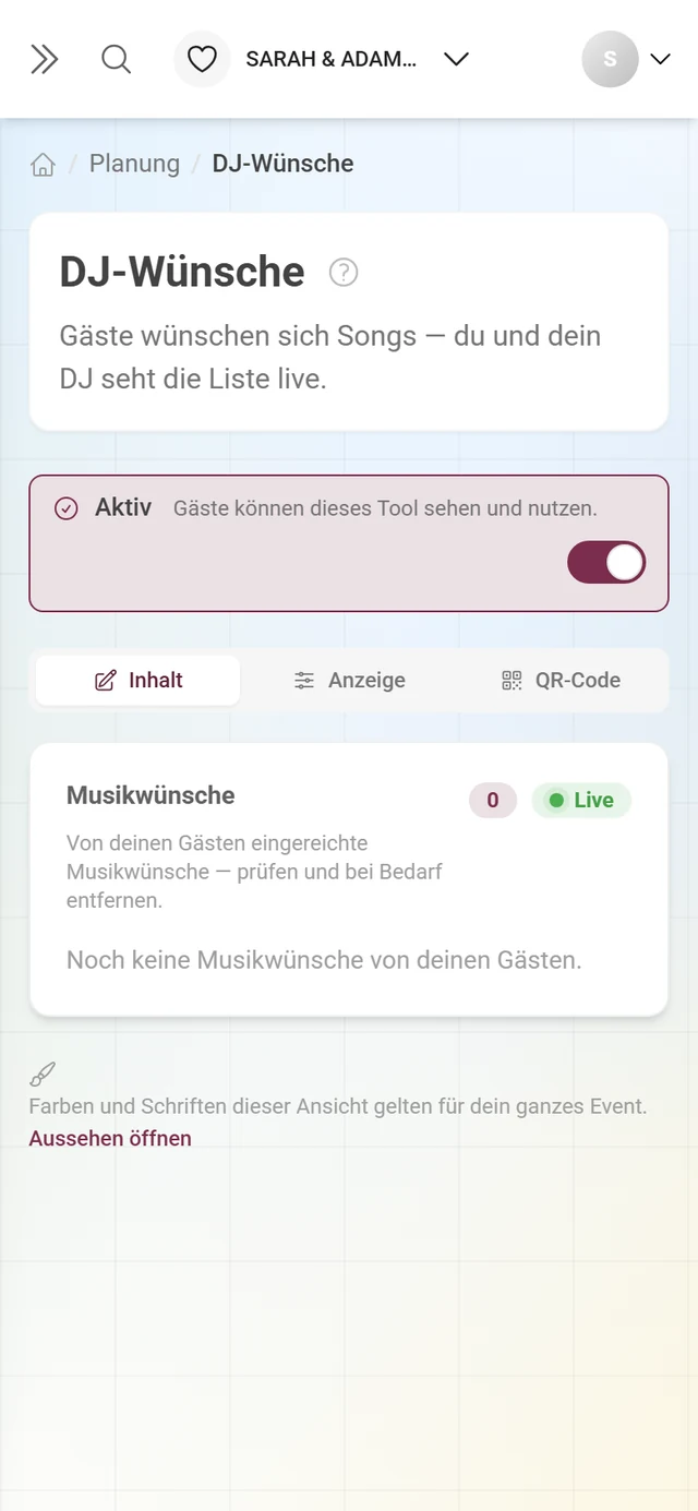 Musikwünsche ohne einen einzigen Eintrag