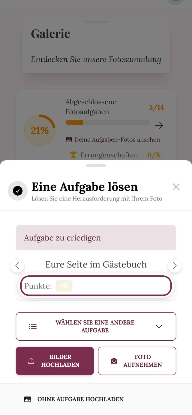 Aufgabenkarte im Upload-Dialog, die Zeile mit der Punktzahl ist markiert