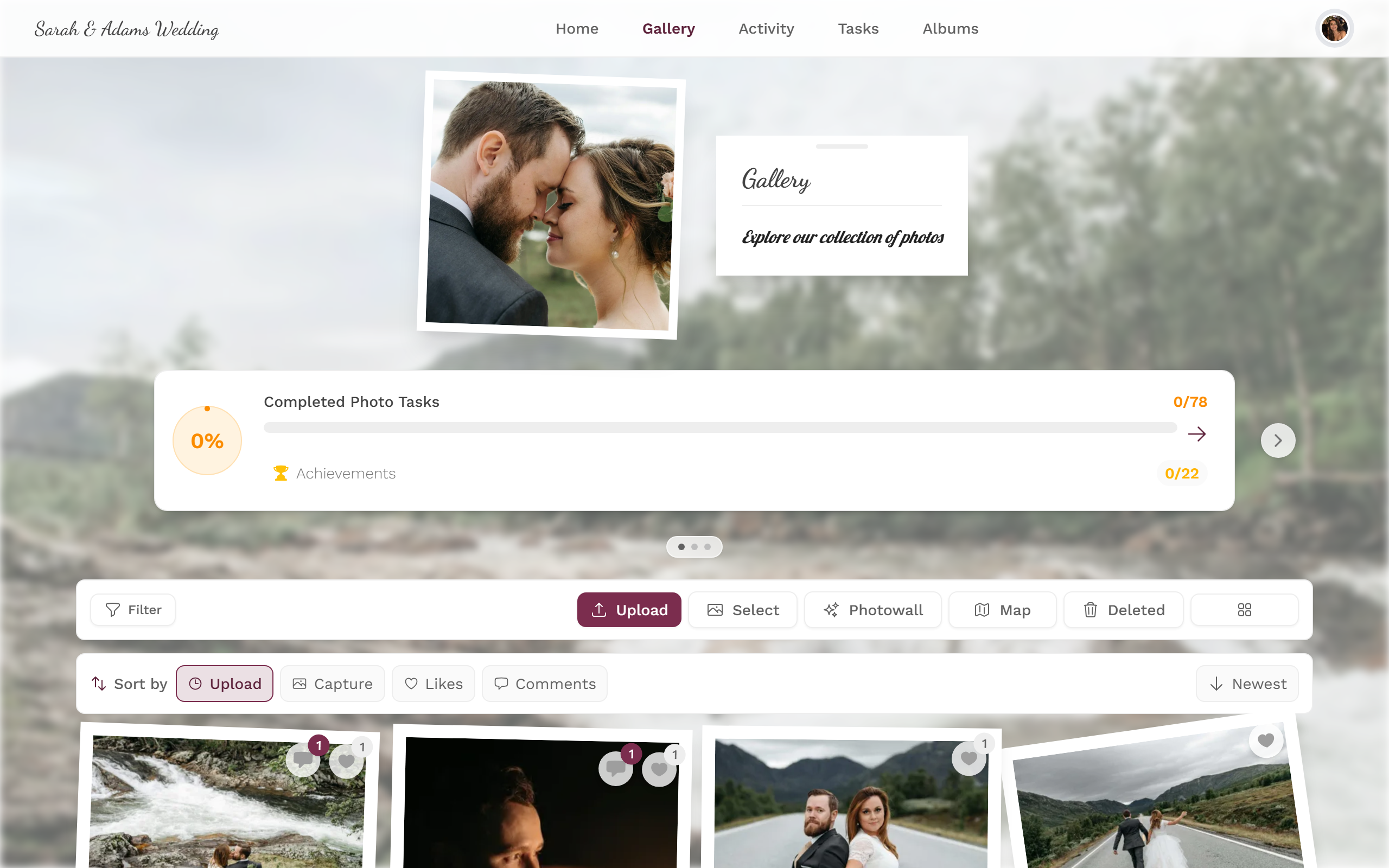 Gallery grid as the upload target