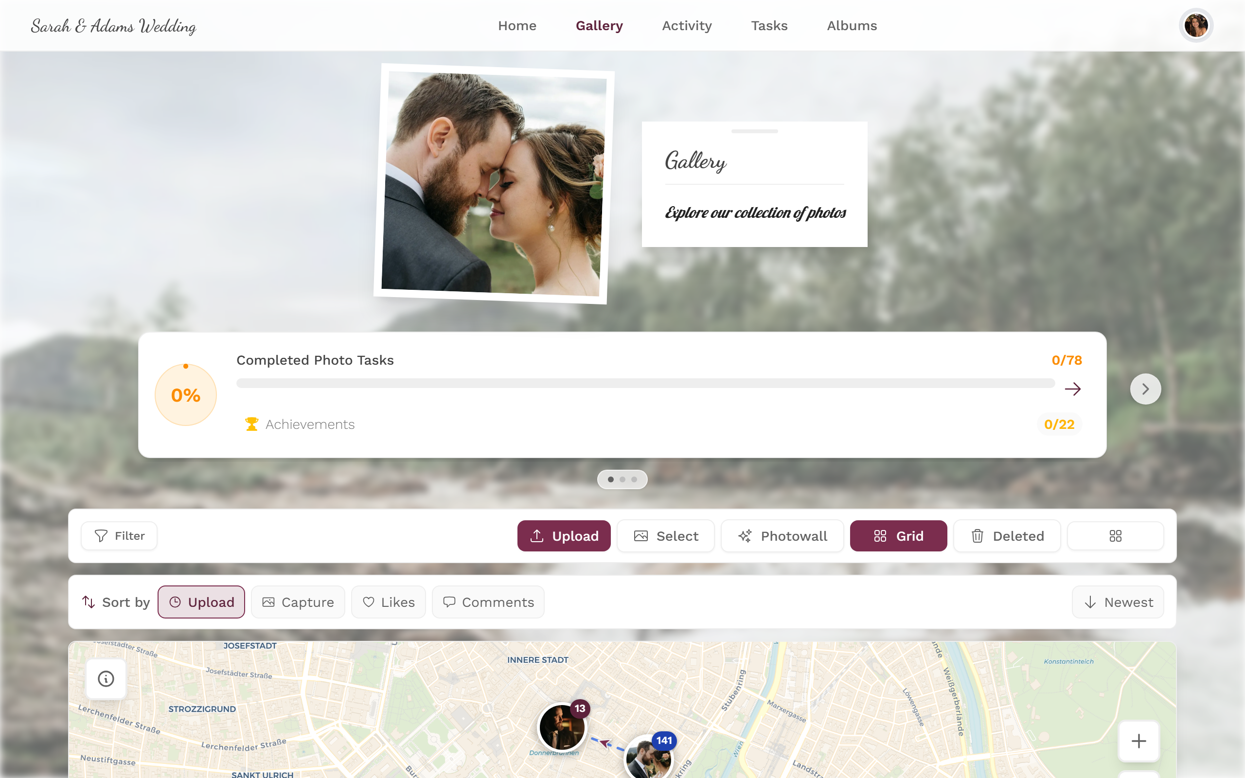 Map view with photo locations