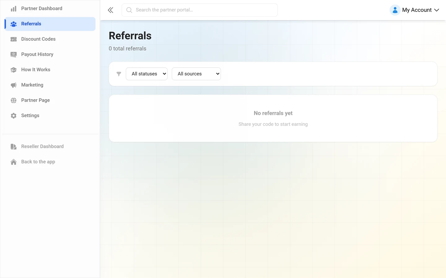 List of referrals with a status per entry