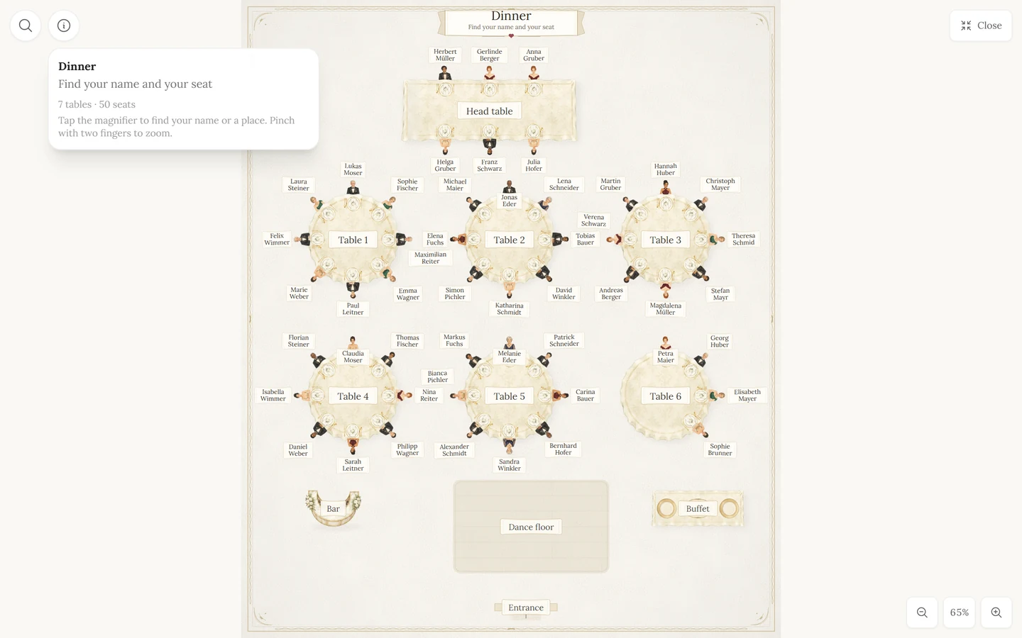 Fullscreen with the info panel open and the plan details