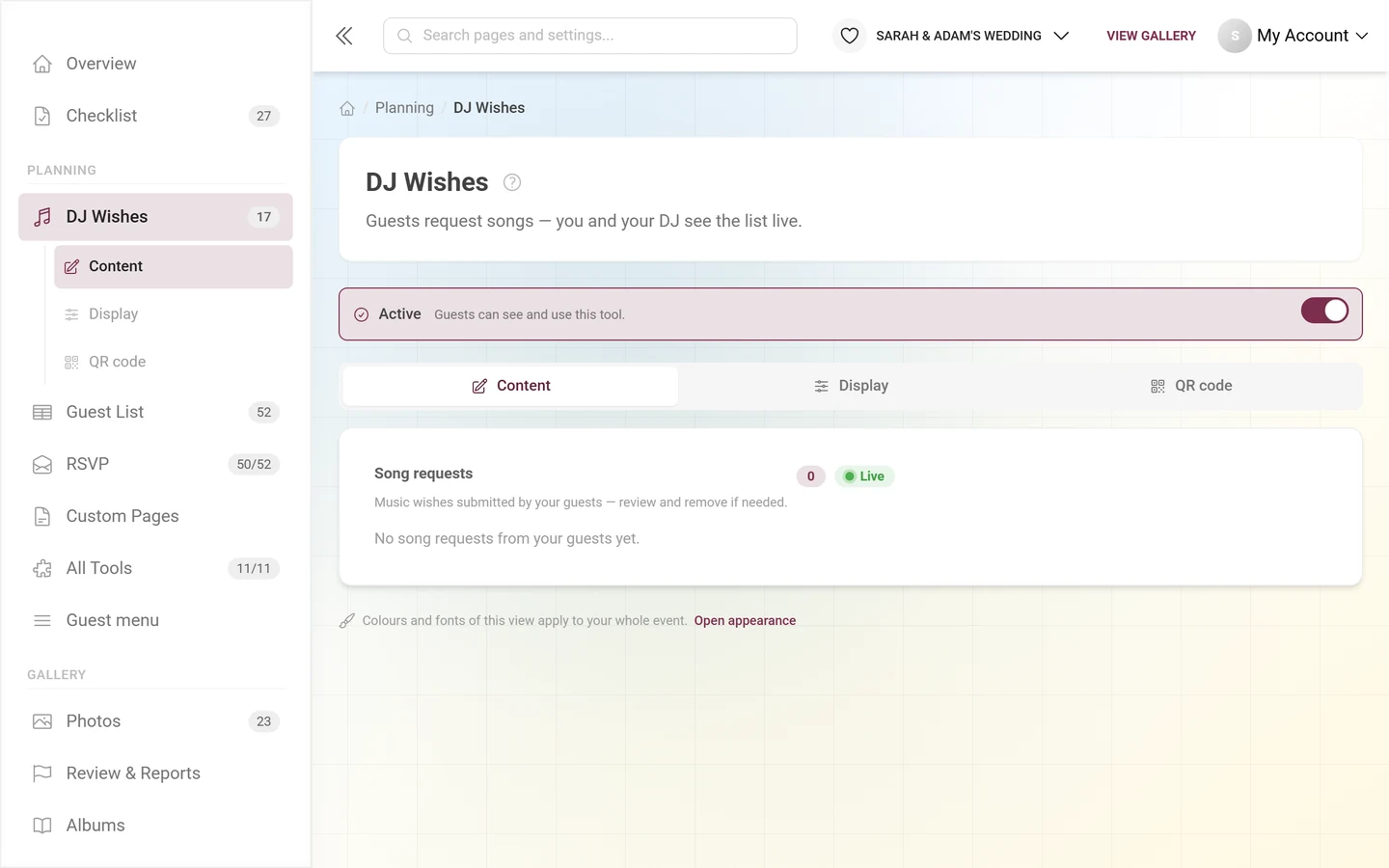 Song requests without a single entry