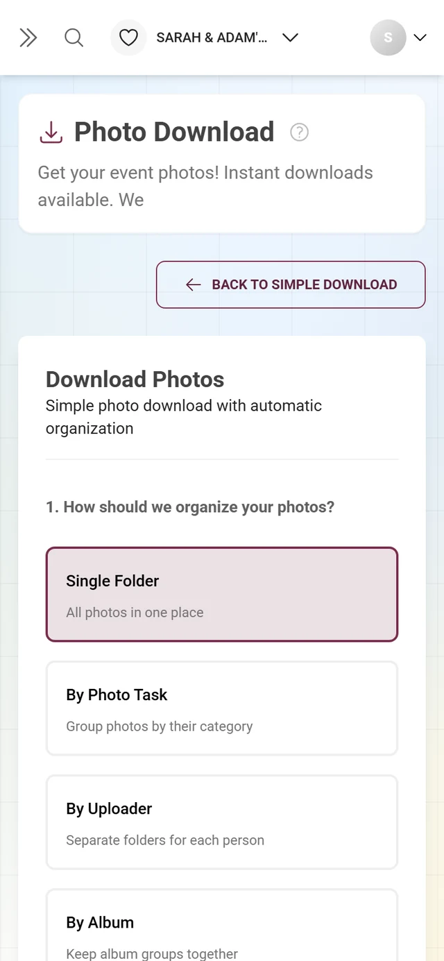 Advanced download with folder structure, filters and selection for the ZIP export