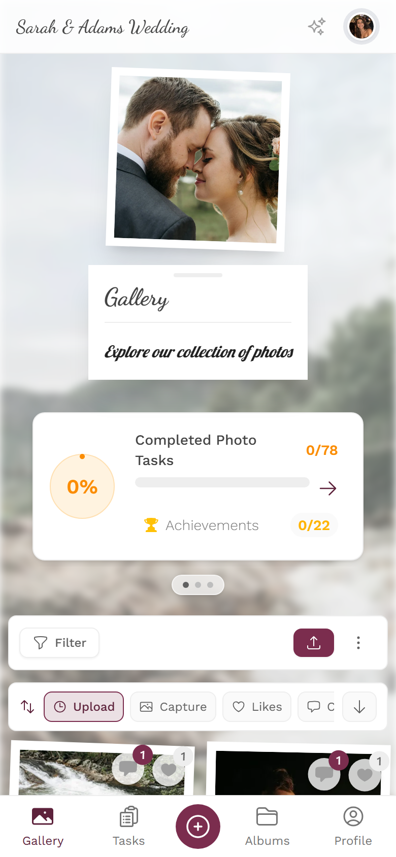 Open notifications menu with one item