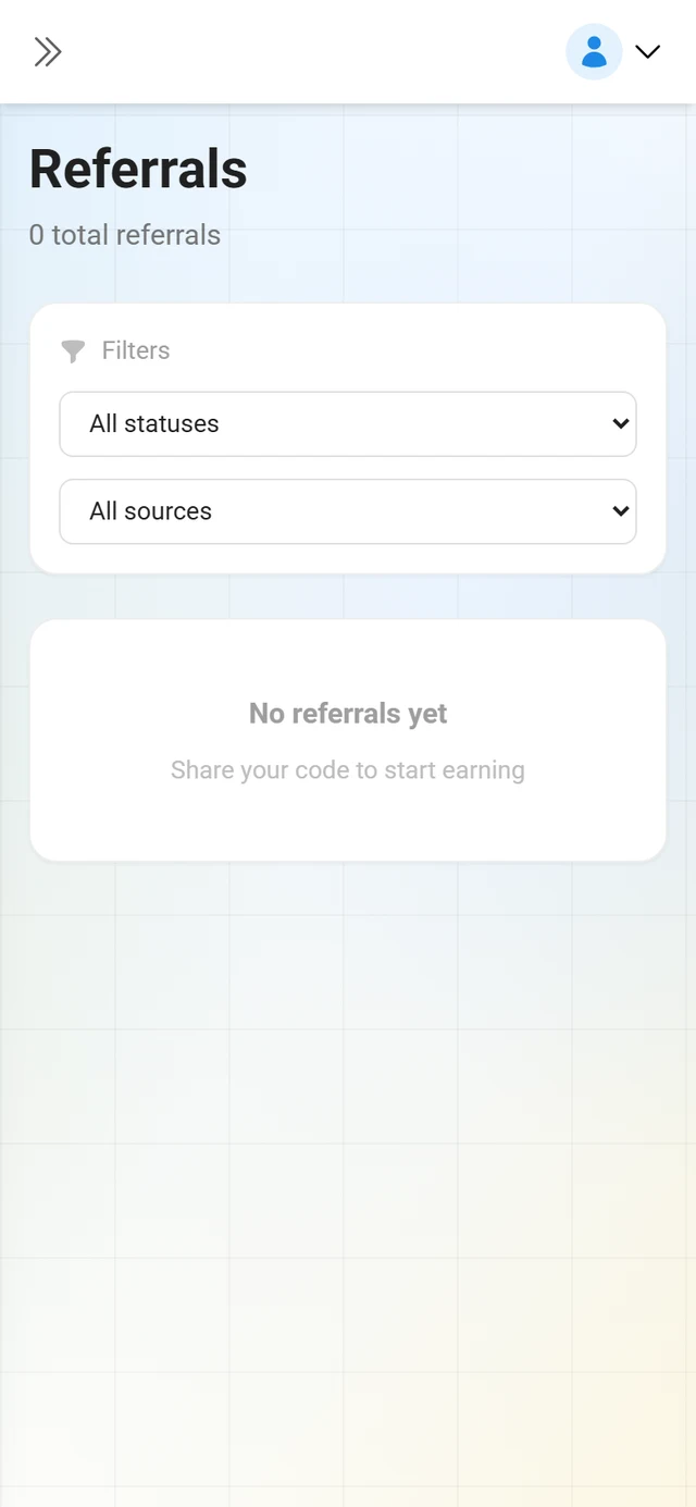 List of referrals with a status per entry