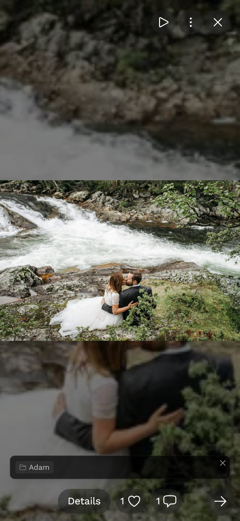 A single photo shown in the gallery's fullscreen mode with visible controls