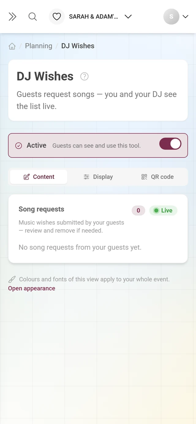 Song requests without a single entry