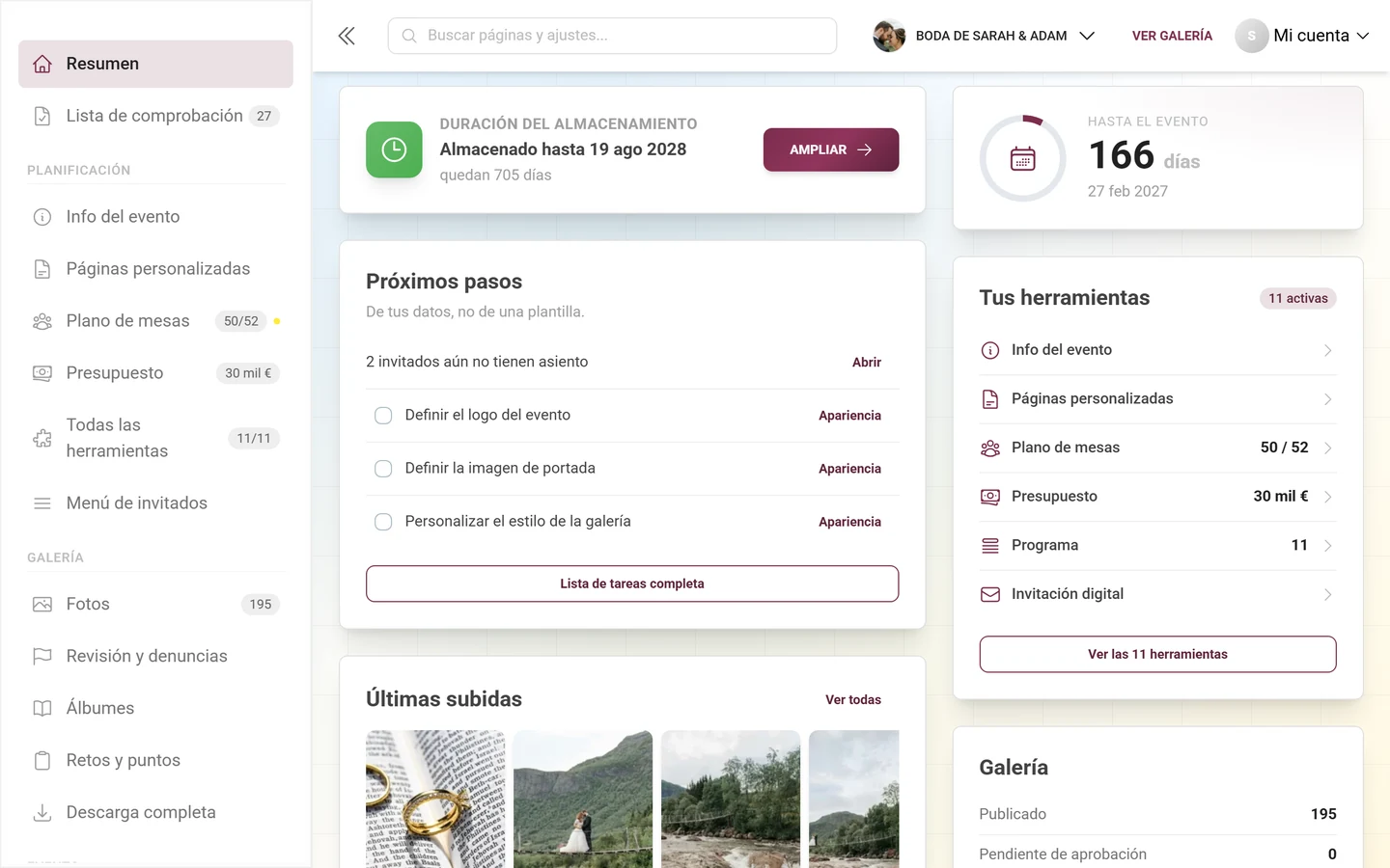 Tarjeta del panel Próximos pasos con pasos derivados y tareas pendientes