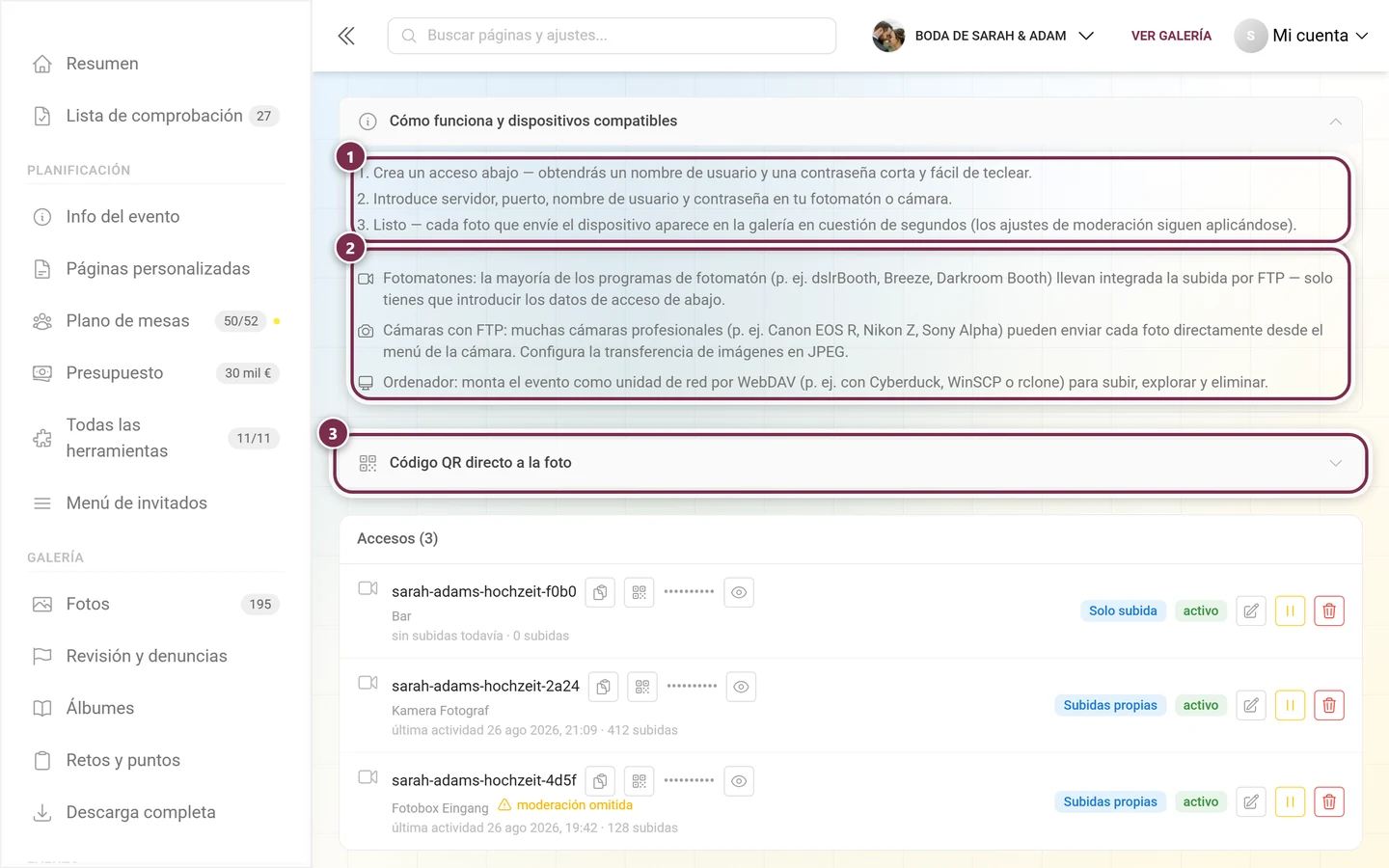 Sección desplegada Cómo funciona y dispositivos compatibles con los tres pasos y los tres grupos de dispositivos