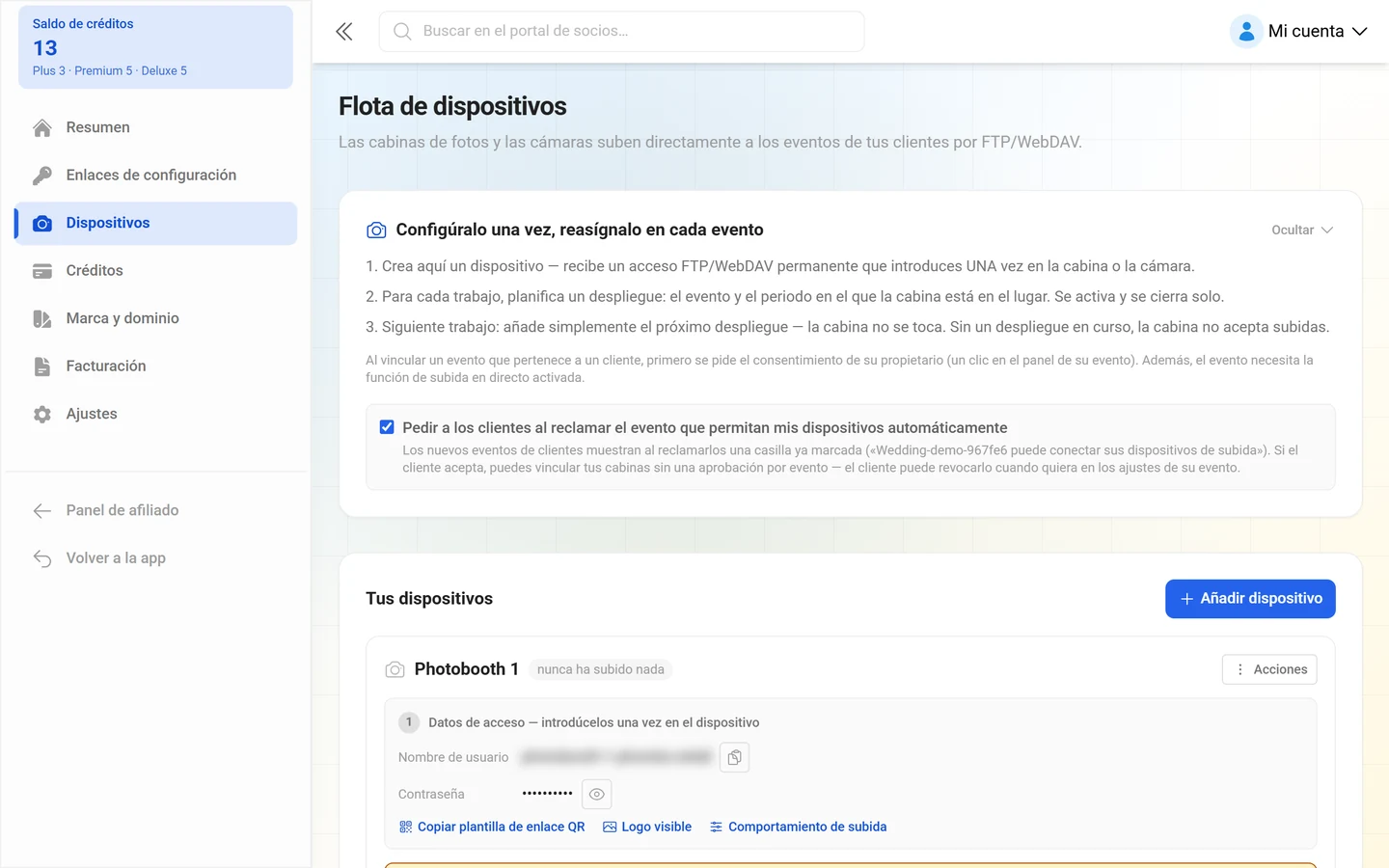 Gestión de dispositivos del portal de resellers