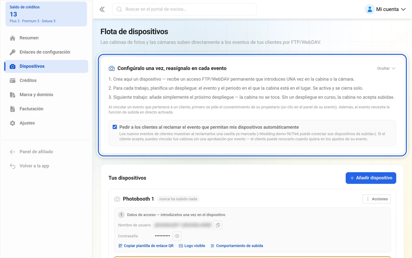 Tarjeta explicativa Configúralo una vez, reasígnalo en cada evento con los tres pasos