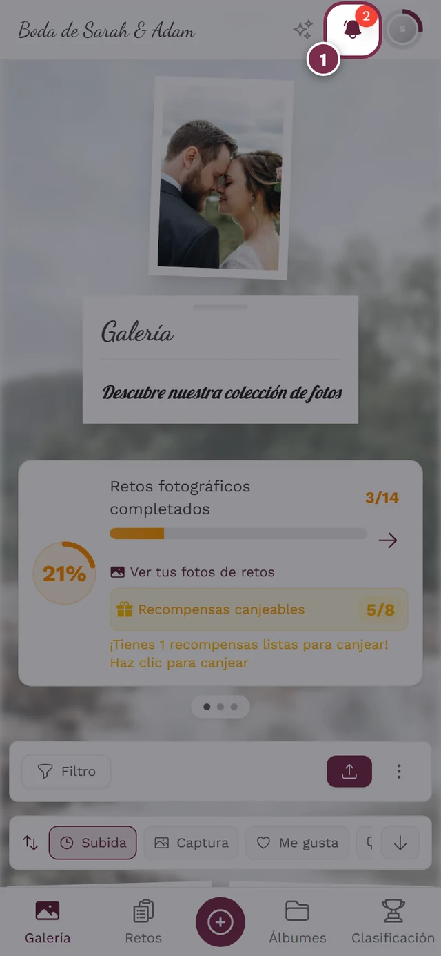 Icono de campana para notificaciones destacado