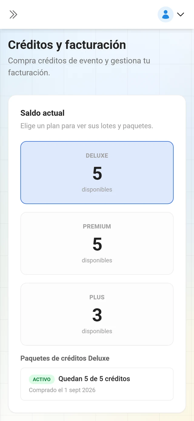 Resumen de créditos por plan