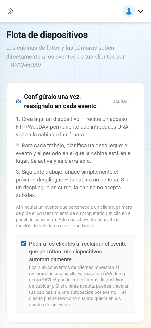 Gestión de dispositivos del portal de resellers