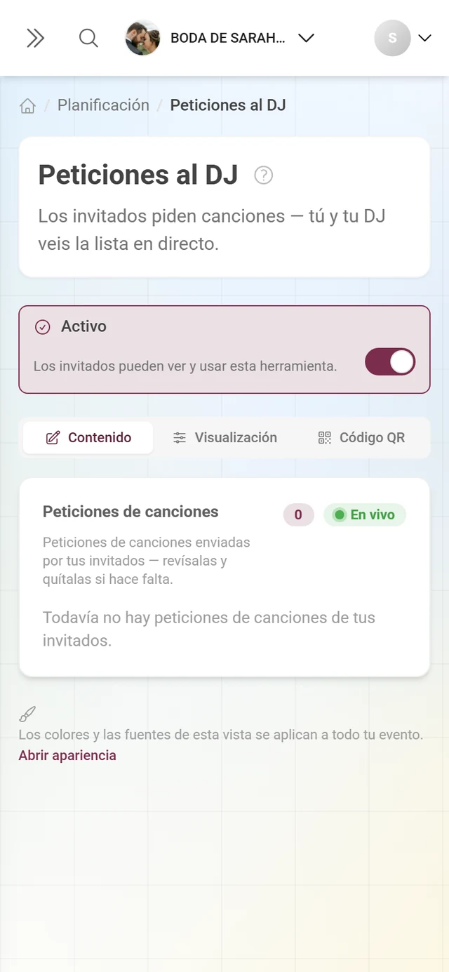 Peticiones de canciones sin ninguna entrada