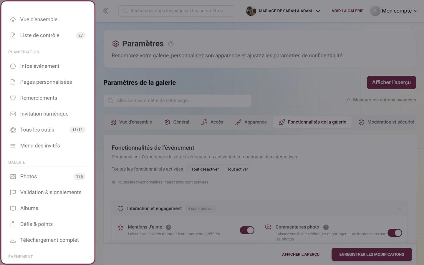 Barre latérale avec une entrée dépliée et ses sous-éléments