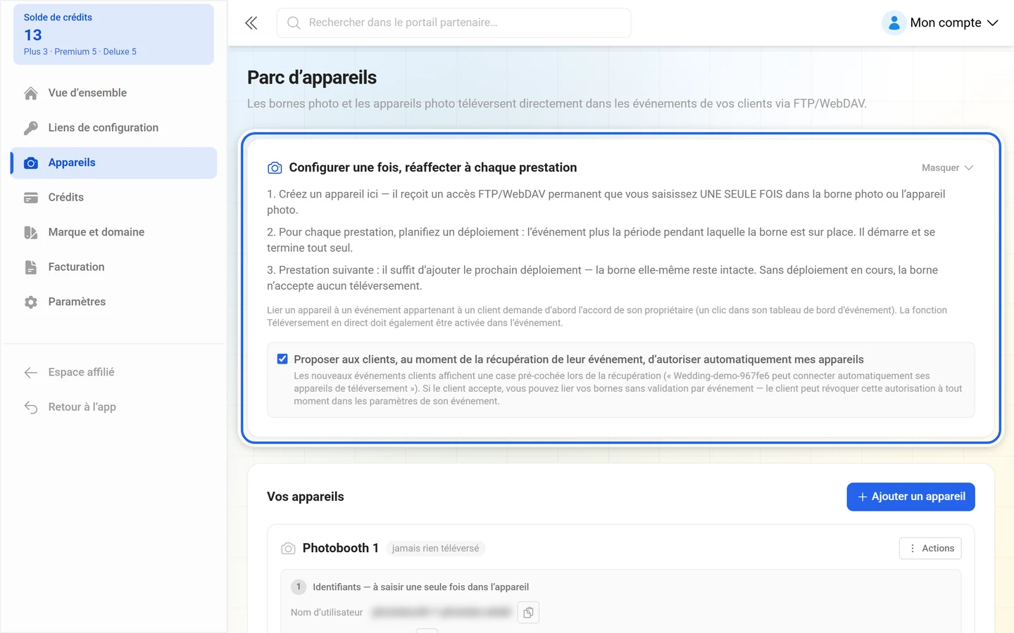 Carte explicative Configurer une fois, réaffecter à chaque prestation avec ses trois étapes