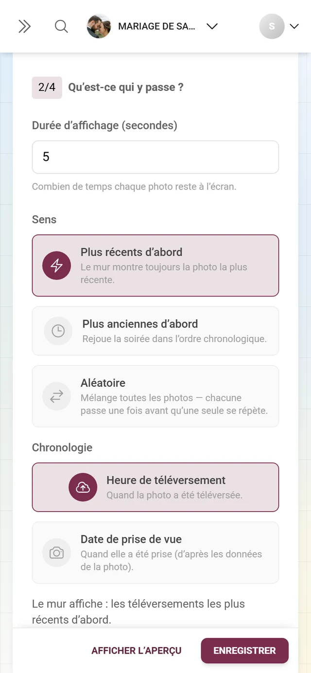 Section 2/4 Qu'est-ce qui y passe avec la durée de l'image, le sens et la chronologie