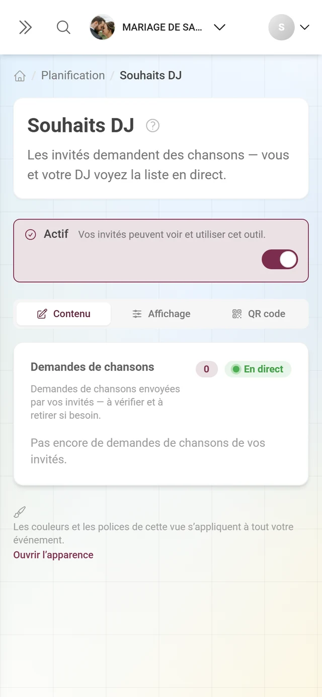 Demandes de chansons sans aucune entrée
