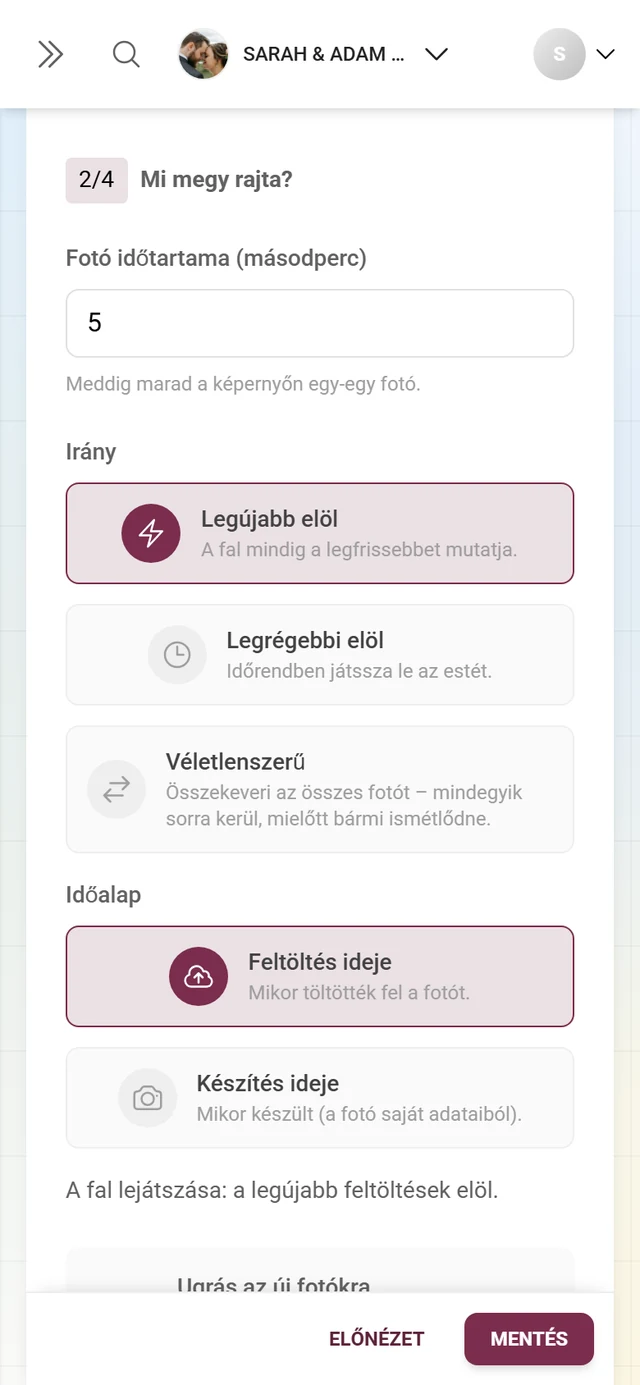 2/4 szakasz Mi megy rajta a kép hosszával, iránnyal és időalappal