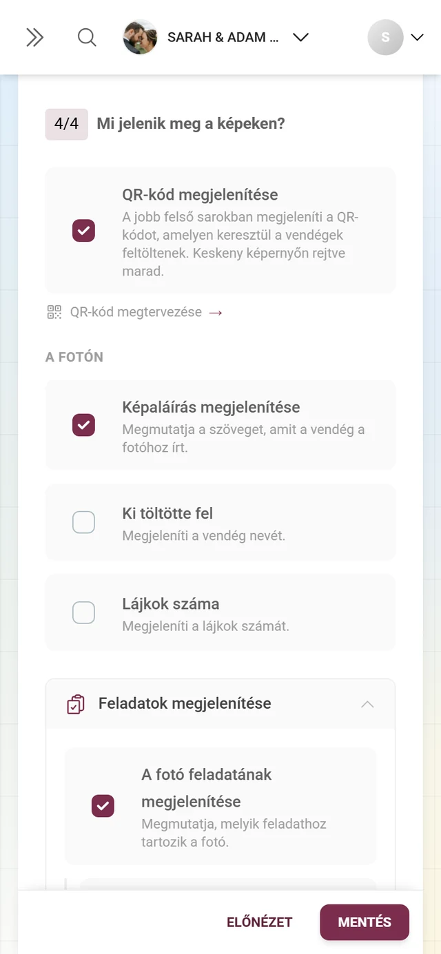 4/4 szakasz Mi jelenik meg a képeken a QR-kóddal és a fotón lévő kapcsolókkal