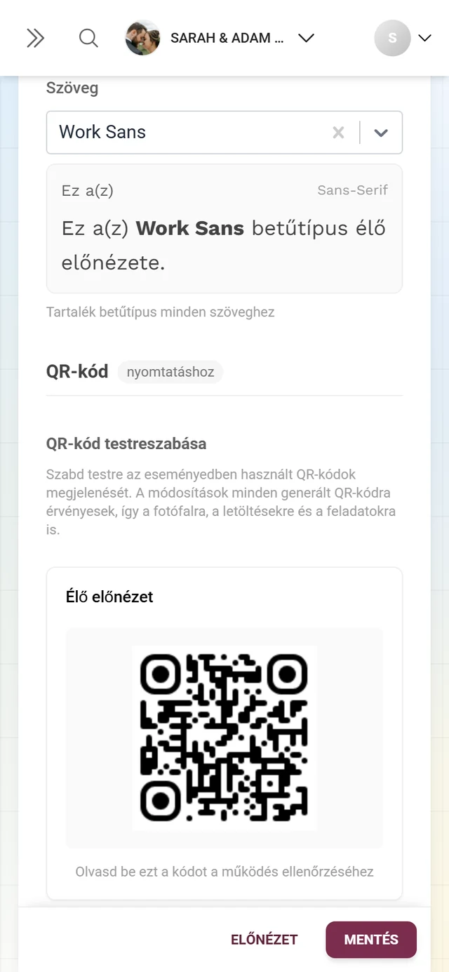 QR-kód testreszabása blokk élő előnézettel, QR-kód tervező gombbal és profi tippekkel