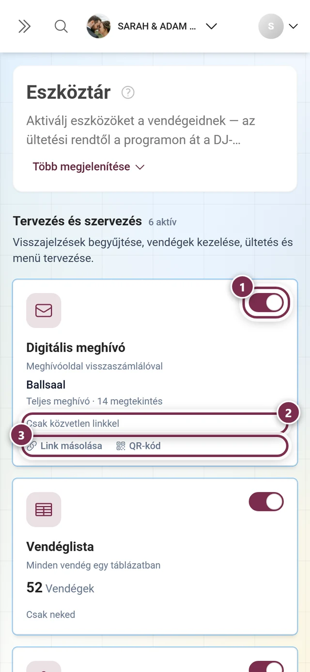 Az eszközök rácsnézete mozaikokkal az összes eszközhöz, három kategóriába csoportosítva