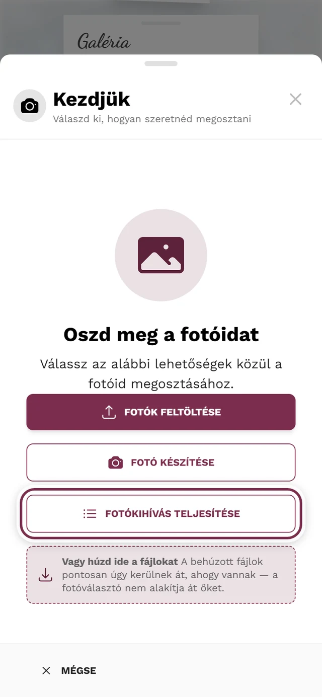 A feltöltési párbeszédablak első lépése, kiemelve a feladat-útvonal belépési pontja