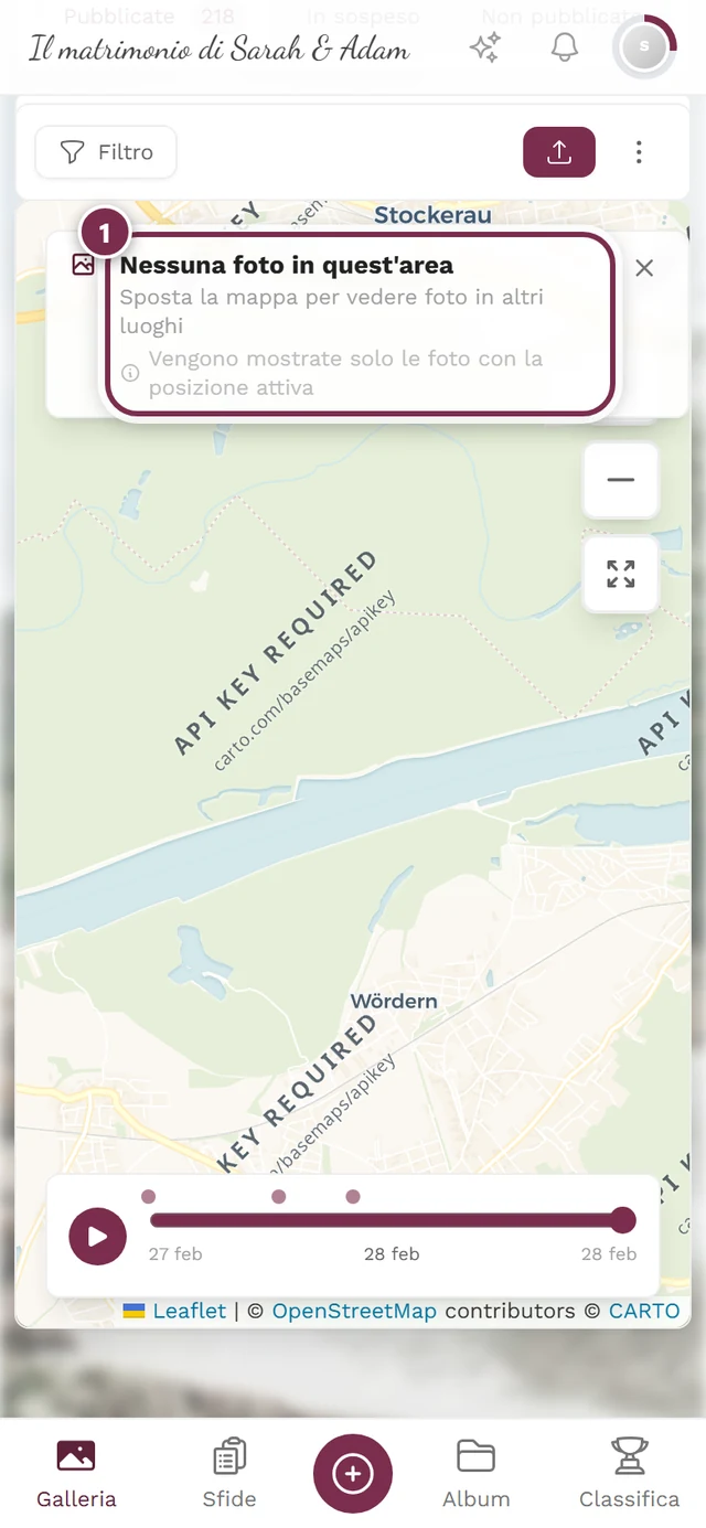 Mappa in una zona senza foto con il messaggio Nessuna foto in quest'area