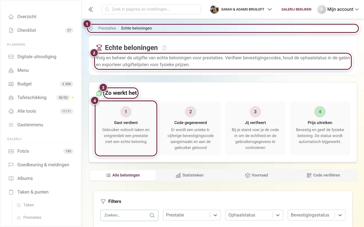 Pagina Echte beloningen voor het inwisselen van echte prijzen