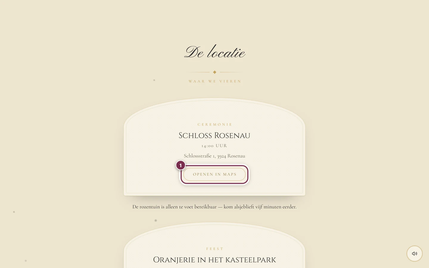 Onderdeel De locatie met twee locaties en de ring om de knop Openen in Maps