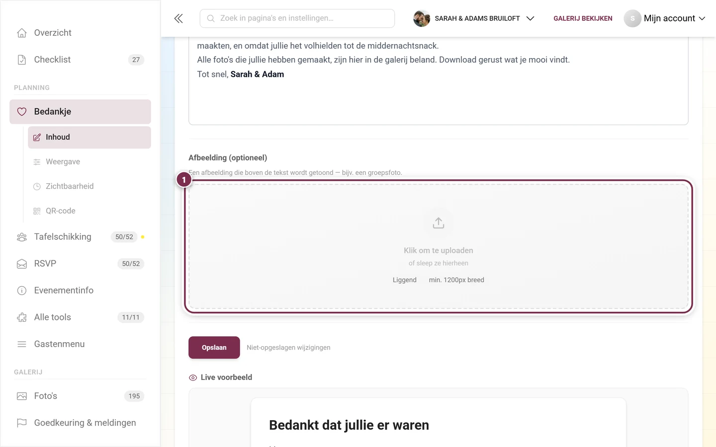 Lege afbeeldingsplek van het Bedankje met de aanbevelingen Liggend en minimaal 1200 pixels