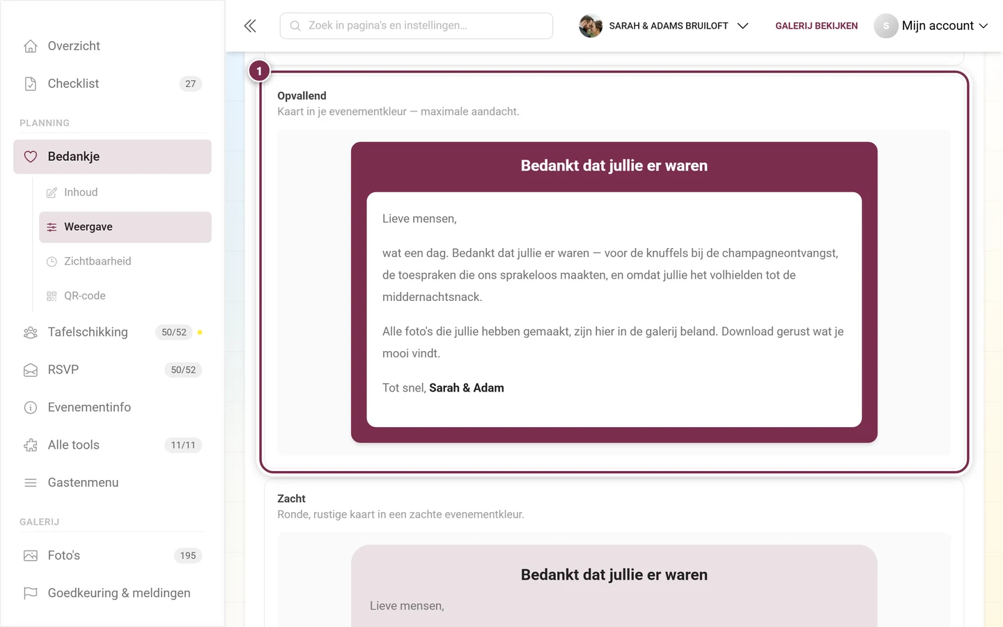 Widgetstijl Opvallend met kaart in de eventkleur