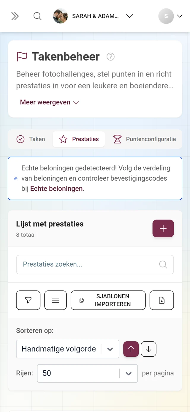 Prestatiebeheer met badges, beloningen en voorwaarden