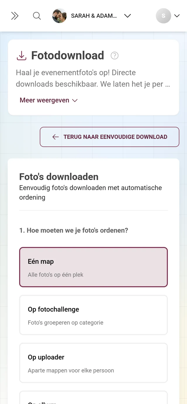 Geavanceerde download met mapstructuur, filters en selectie voor de ZIP-export